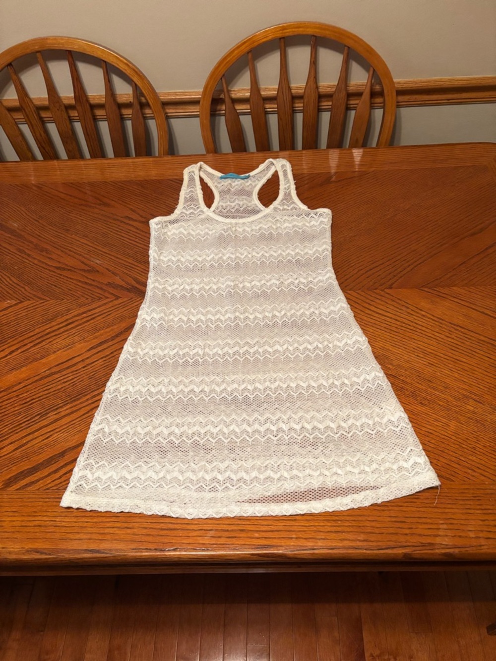 White Crochet Racerback Swim Coverup